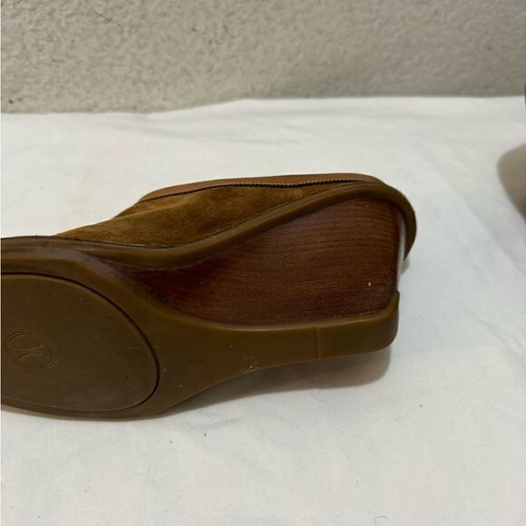 Cole Haan Jaynie Suede Leather Wedge Clogs Mules Slip on Shoes Tan Size 8 - Picture 8 of 10